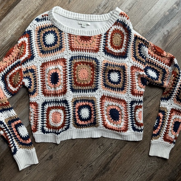 American Eagle Outfitters Colorful Crochet Sweater - Picture 1 of 4